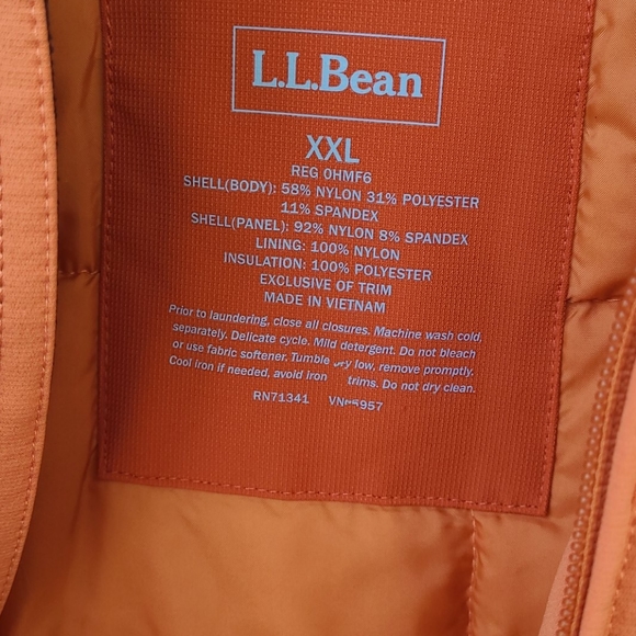L.L. BEAN JACKET ORANGE MENS - Picture 3 of 5